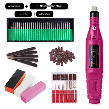 Long Grinding Needles (7-in-1) Electric Nail Drill Kit - USB Manicure Pedicure Polishing & Shaping Tool Set.