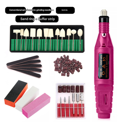 Woolly (7-in-1) Electric Nail Drill Kit - USB Manicure Pedicure Polishing & Shaping Tool Set.
