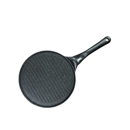 Black Steak + Black Handle (Gas Model) Non-Stick Pancake Pan - 7-Hole Fun Shapes Breakfast Griddle (27cm).