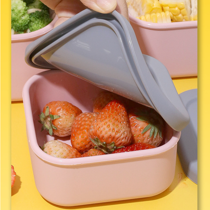 Purple 3-Piece Stackable Silicone Food Storage Container Set - Microwave Safe Lunch Boxes (300/700/1300ml).