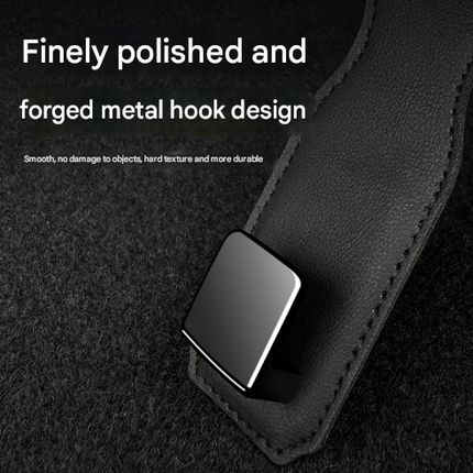 Coffee Heavy Duty Car Headrest Hooks (Set of 4 Units) - PU Leather Seat Back Organizer Hangers.