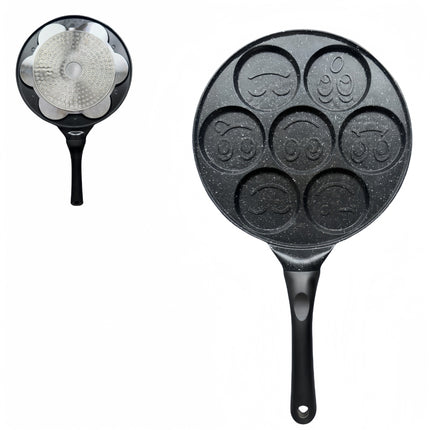 Black Smiley Versatile Non-Stick Frying Pan (27cm) - Induction Ready Skillet for Everyday Cooking.