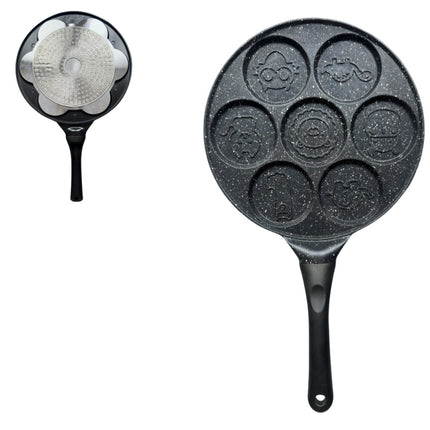 Black Cartoon Versatile Non-Stick Frying Pan (27cm) - Induction Ready Skillet for Everyday Cooking.