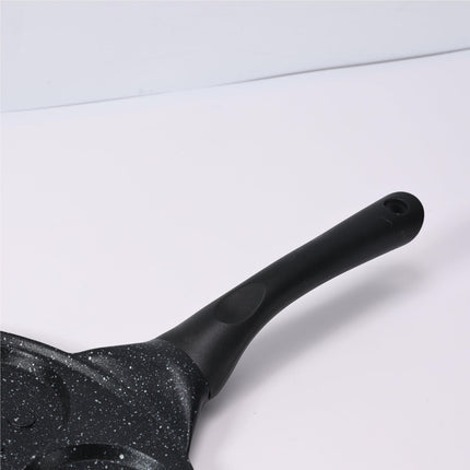 Black Flat 7-hole Versatile Non-Stick Frying Pan (27cm) - Induction Ready Skillet for Everyday Cooking.