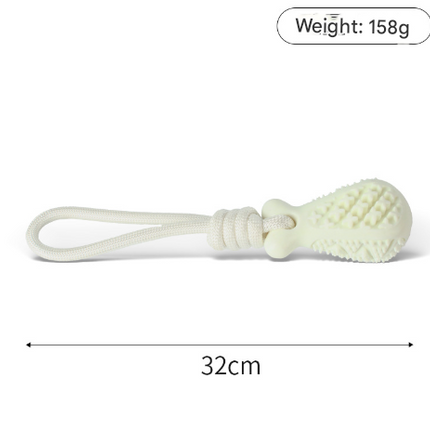 White Single Drop of Water Durable Cotton Rope Dog Toy Set (3-Pack) - Chew, Tug & Treat Dispensing Ball for Dental Health.
