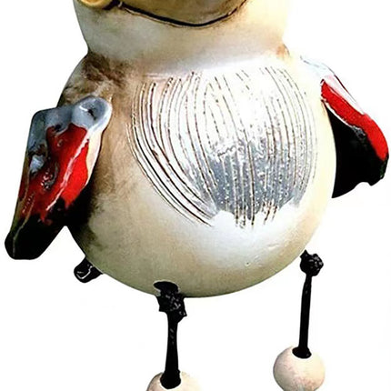 Red Quirky Resin Rooster Figurine Set (2-Pack) - Novelty Chicken Home Decor Ornaments.