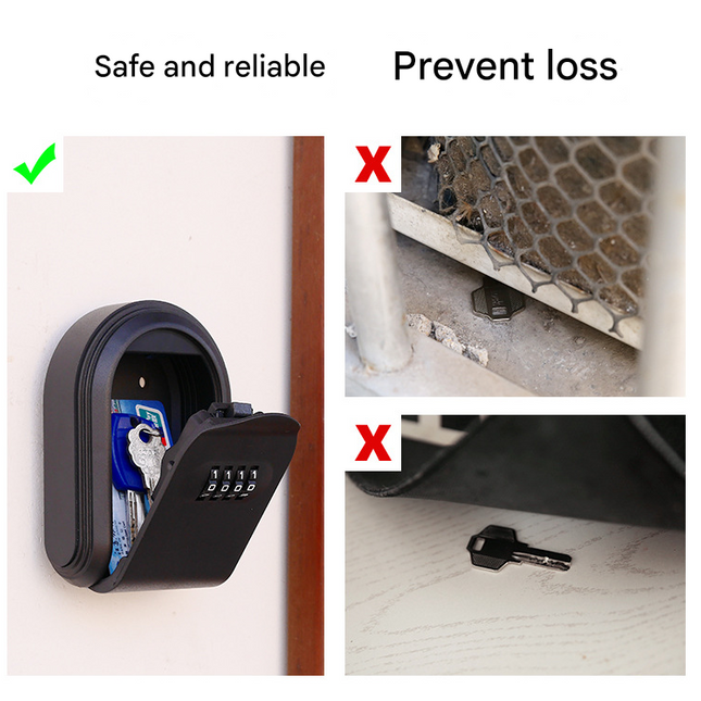 Green 3PCS Wall Mount Plastic Combination Key Lock Box - Secure Key Safe Storage Box.