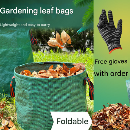 500L (Calibre80*100cm) Zip Version Heavy Duty Collapsible Garden Waste Bags (Set of 2) - Large Reusable Yard Leaf Bin.