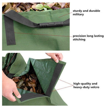 Green 2-in-1 Garden Leaf Collection Tarp & Waste Carry Bag (144x144cm).