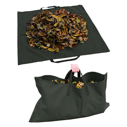Green 2-in-1 Garden Leaf Collection Tarp & Waste Carry Bag (144x144cm).