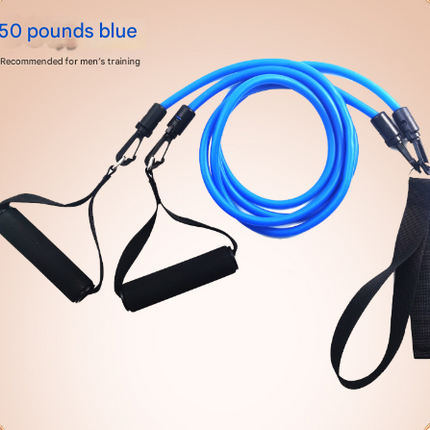 Blue Handle Model [Training Strength] [50lbs] Swim Resistance Band Trainer - Dry-Land Arm Strength & Stroke Exercise Cords.