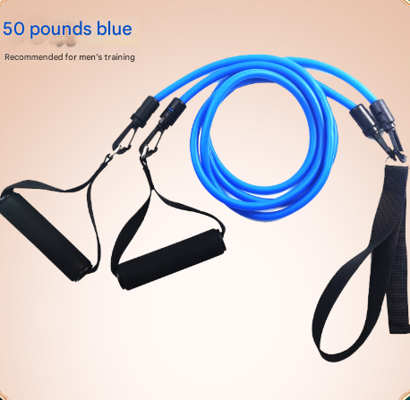 Blue Handle Model [Training Strength] [50lbs] Swim Resistance Band Trainer - Dry-Land Arm Strength & Stroke Exercise Cords.