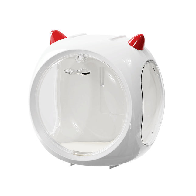 2PCS White Cute Magnetic Display Case - Dustproof 'Space Capsule' Box for Figures & Collectibles.