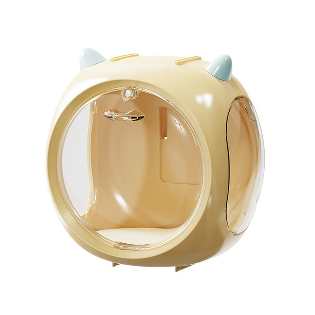 2PCS Yellow Cute Magnetic Display Case - Dustproof 'Space Capsule' Box for Figures & Collectibles.