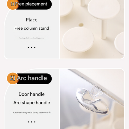 Cream White Without Lamp Wall Mount & Desktop Blind Box Display Case - Clear Dustproof Storage Organizer for Collectibles & Figures.