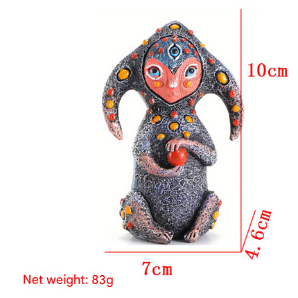 3PCS Two Eyes Fantasy Three-Eyed Alien Figurine Set - 3 Piece Resin Sculptures for Home & Garden Decor.