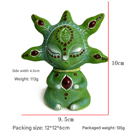 3PCS Five Eyes Fantasy Three-Eyed Alien Figurine Set - 3 Piece Resin Sculptures for Home & Garden Decor.