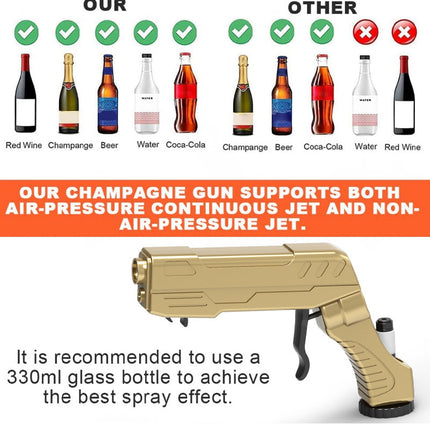 Gold Alloy Edition Champagne Gun Party Champagne Gun Sprayer - Novelty Beer Bottle Ejector & Stopper.