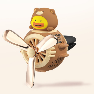 Brown Cute Car Air Vent Clip Freshener - Decorative Scent Diffuser for Automotive Interiors.