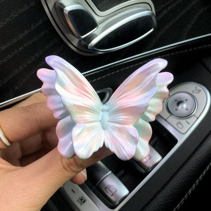 Sparkling White Butterfly Set of 3 Butterfly Car Air Vent Clips - Decorative Scent Diffuser Ornaments.