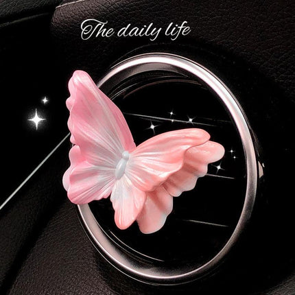 Dreamy Pink Butterfly Set of 3 Butterfly Car Air Vent Clips - Decorative Scent Diffuser Ornaments.