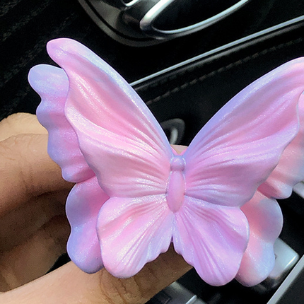 Translucent Pink Butterfly Set of 3 Butterfly Car Air Vent Clips - Decorative Scent Diffuser Ornaments.