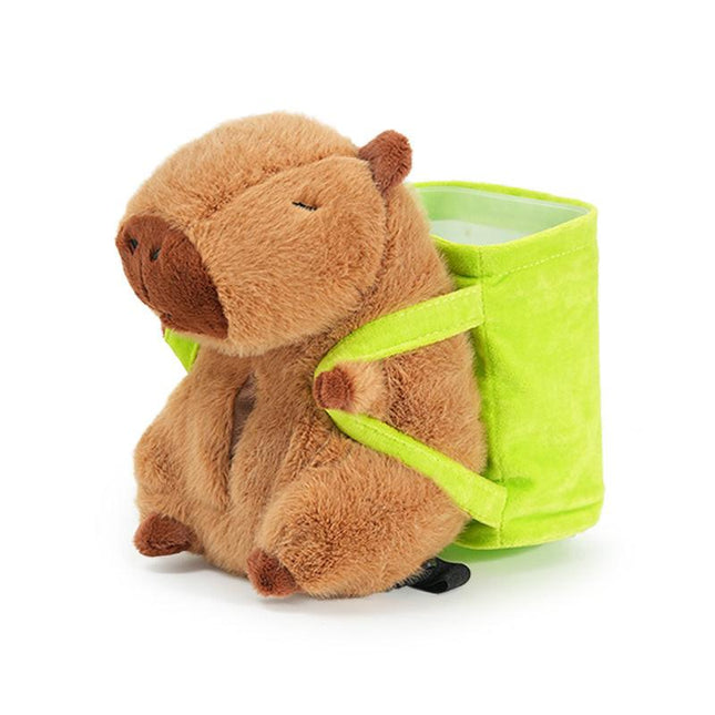 Cute Capybara Tissue Holder for Car - Plush Toy with Storage.