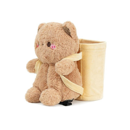 Cute Cloud Bear Tissue Holder for Car - Plush Toy with Storage.