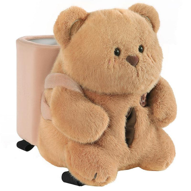 Adorable Bear Tissue Holder for Car - Plush Toy with Storage.