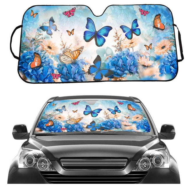 Color Butterfly Driving Car Sunshade for Windshield - UV Protection.