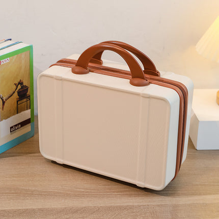 Personalized stylish and lightweight Light white mini suitcase for short trips.