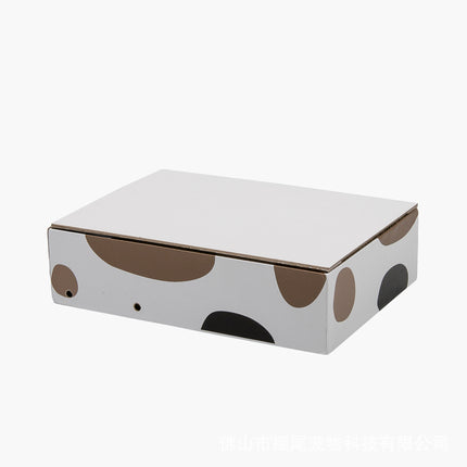 Triple Pattern Cat Scratching Post and Lounge - 350x250x600mm Corrugated Cardboard.