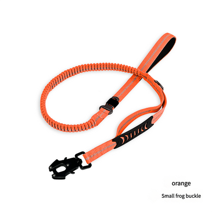 Orange Shock Absorbing Dog Leash with Reflective Stitching - 135cm for Small to Large Dogs.