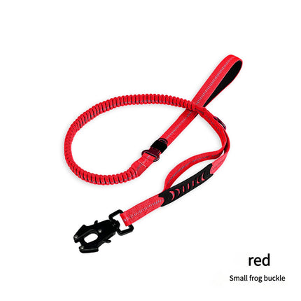 Red Shock Absorbing Dog Leash with Reflective Stitching - 135cm for Small to Large Dogs.