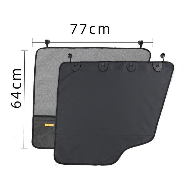 Pet Car Door Protector with Storage Pocket  - 77x64cm Grey.