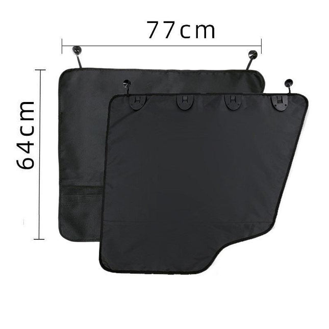 Pet Car Door Protector with Storage Pocket  - 77x64cm Black.
