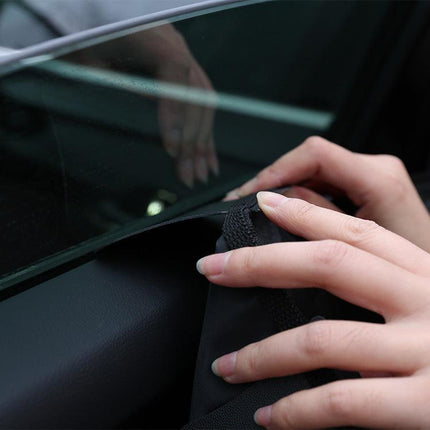 Pet Car Door Protector with Storage Pocket  - 77x64cm Black.
