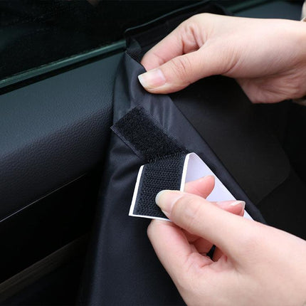 Pet Car Door Protector with Storage Pocket  - 77x64cm Black.