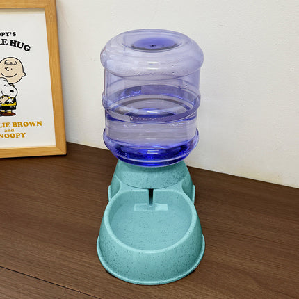 Blue Automatic Pet Feeder and Drinker Combo for Cats and Small Dogs - 2 in 1 Detachable Design.