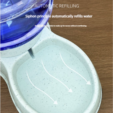 Blue Automatic Pet Feeder and Drinker Combo for Cats and Small Dogs - 2 in 1 Detachable Design.