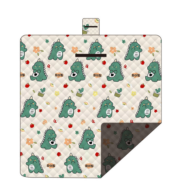 Waterproof Foldable Picnic Blanket with Dinosaur Print - 200x200cm.