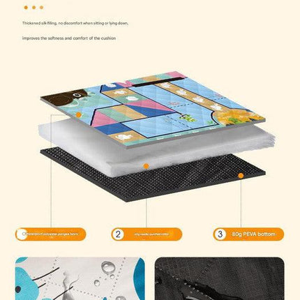Waterproof Foldable Picnic Blanket with King of the Forest Print - 200x200cm.
