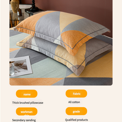 Comfortable cotton pillowcase, double-sided warm design, breathable and skin-friendly - red and gray.