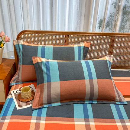 Comfortable cotton pillowcase, double-sided warm design, breathable and skin-friendly - Orange and Grey.