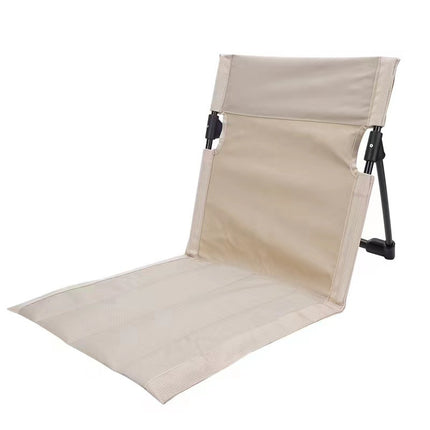 Portable Folding Beach Chair - Reclining Outdoor Seat 68x39.5x40.5cm with Carry Bag in white.