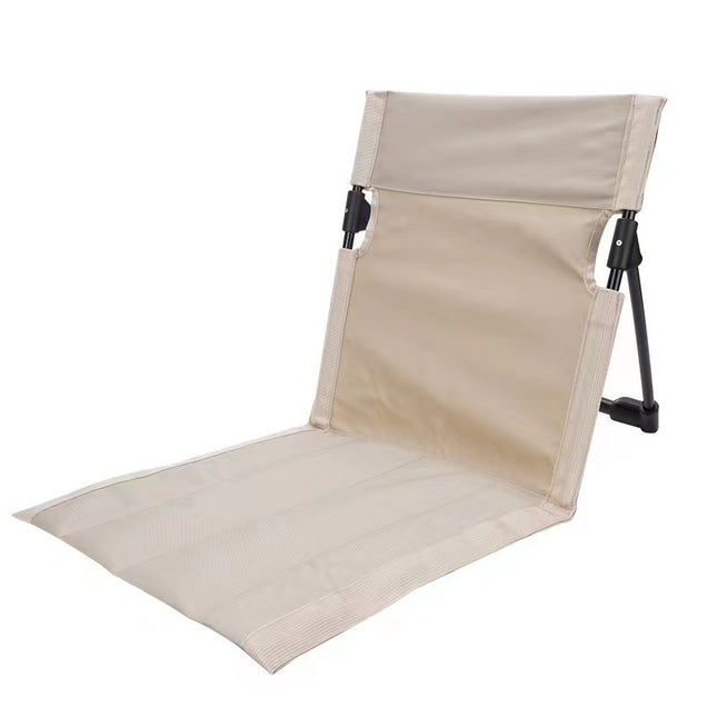 Portable Folding Beach Chair - Reclining Outdoor Seat 68x39.5x40.5cm with Carry Bag in white.