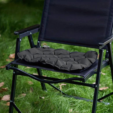 Inflatable Seat Cushion - Portable 40x30x5cm Camping Pad in Olive Black.