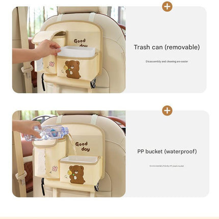 Car Seat Back Organizer with Practical design-Multi-Pocket Storage for Tissues and Gadgets-Black.