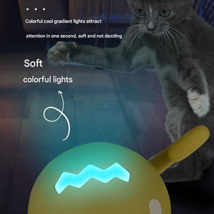 Rechargeable Interactive Cat Toy - Self-Rolling Ball with LED Light,Standard Edition Blue.