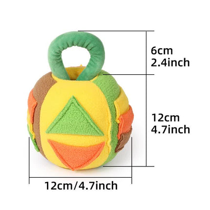 Interactive Dog Snuffle Ball Toy - Puzzle Treat Dispenser with Squeaker, green.
